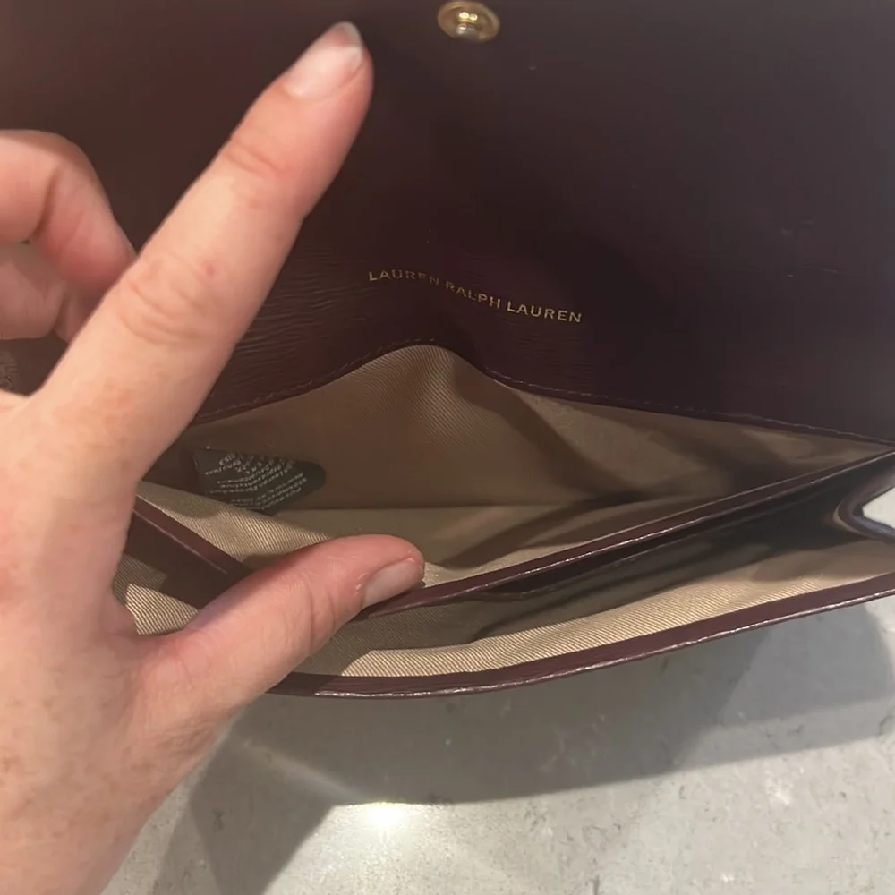 Lauren Ralph Lauren Dark Brown Textured Leather Continental Wallet - Picture 5 of 7